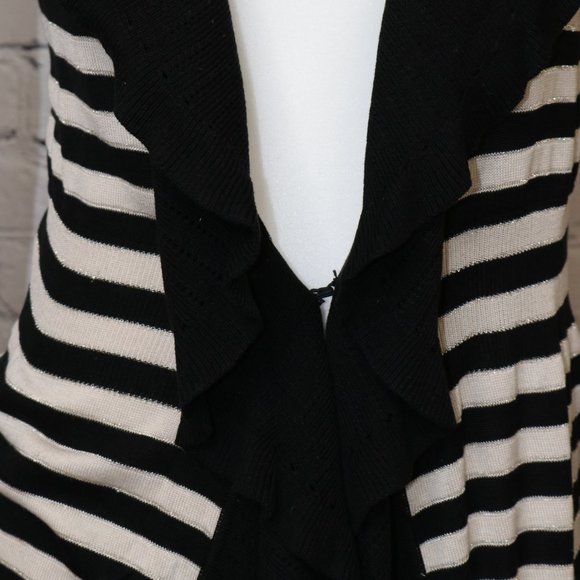 Striped Black and Tan Cardigan - Picture 2 of 8